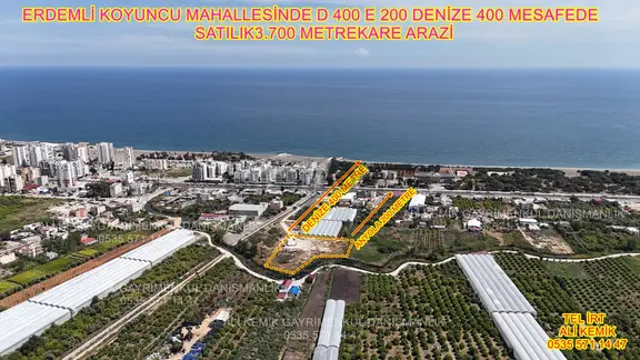 Anayola 200 Denize 400 Metremesafede 3.700 M2 Arazi 2
