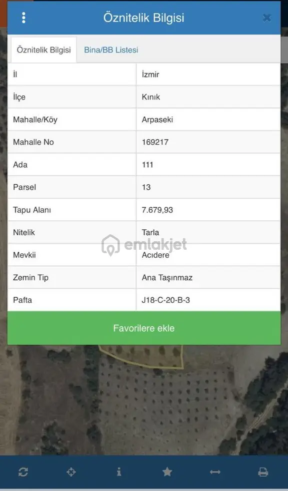 Kınık Arpaseki Mah Acıdere Mevki Satılık Tarla