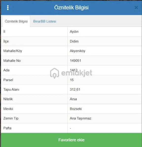 Aydın Didim Akyeniköy Mahallesi Bozseki Mevkii'nde Satılık Konut İmarlı Arsa 1