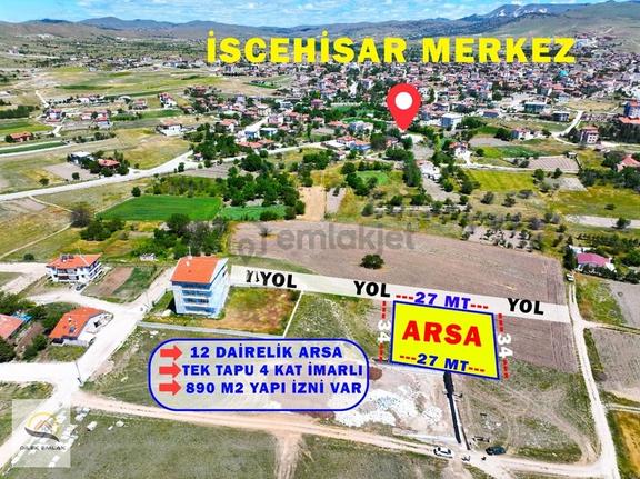 Afyonkarahisar İscehisar'da Tektapu 4kat İmarlı 890m 12 Dairelik 2
