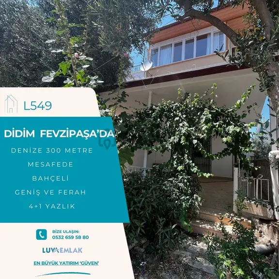 Didim Fevzipaşa'da Bahçeli Ve Teraslı, Geniş Ve Ferah Satılık 4+1 Yazlık 1