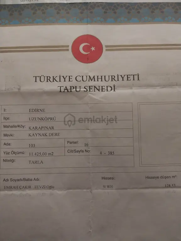 Edirne Uzunköprü Satılık Arsa