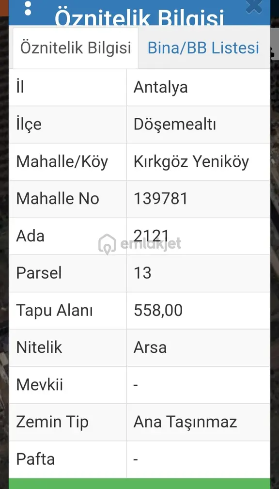 Döşemealtı Kırkgöz Yeniköy'de 558 M2 Satılık İmarlı Arsa 1