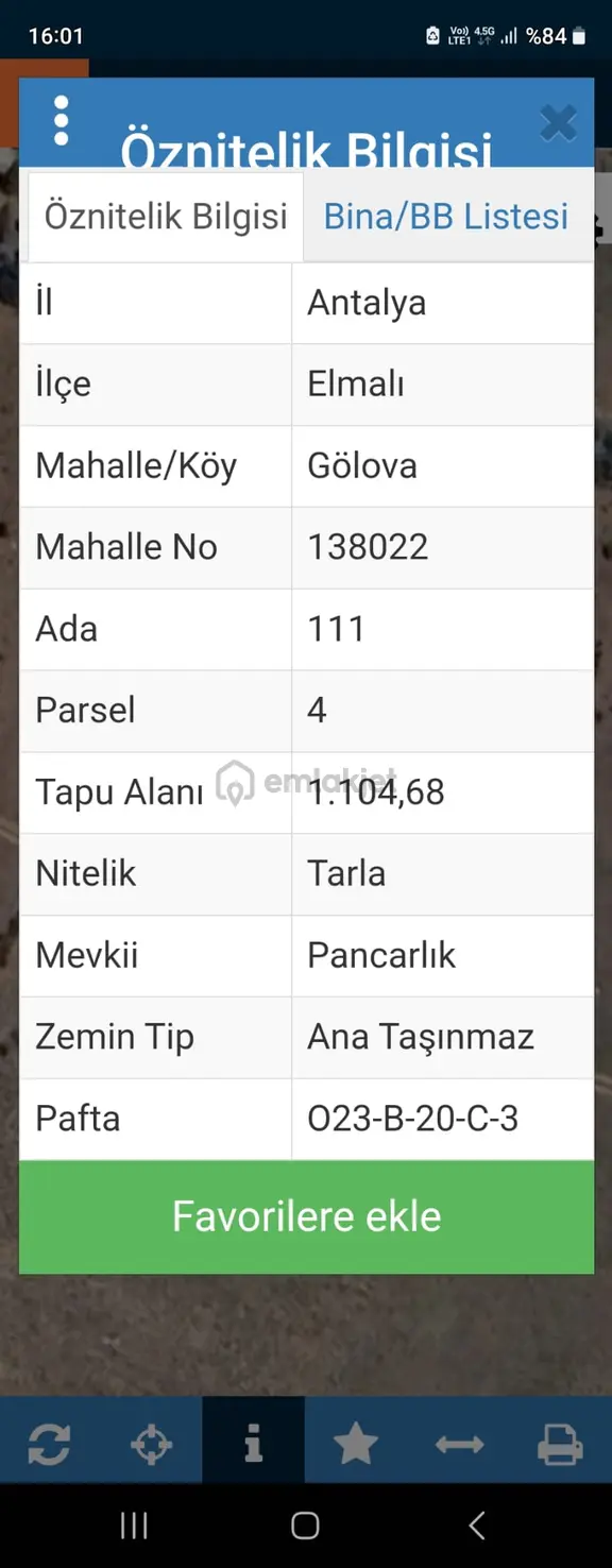 Elmalı Müren Mahallesin'de Satılık Arazi 2