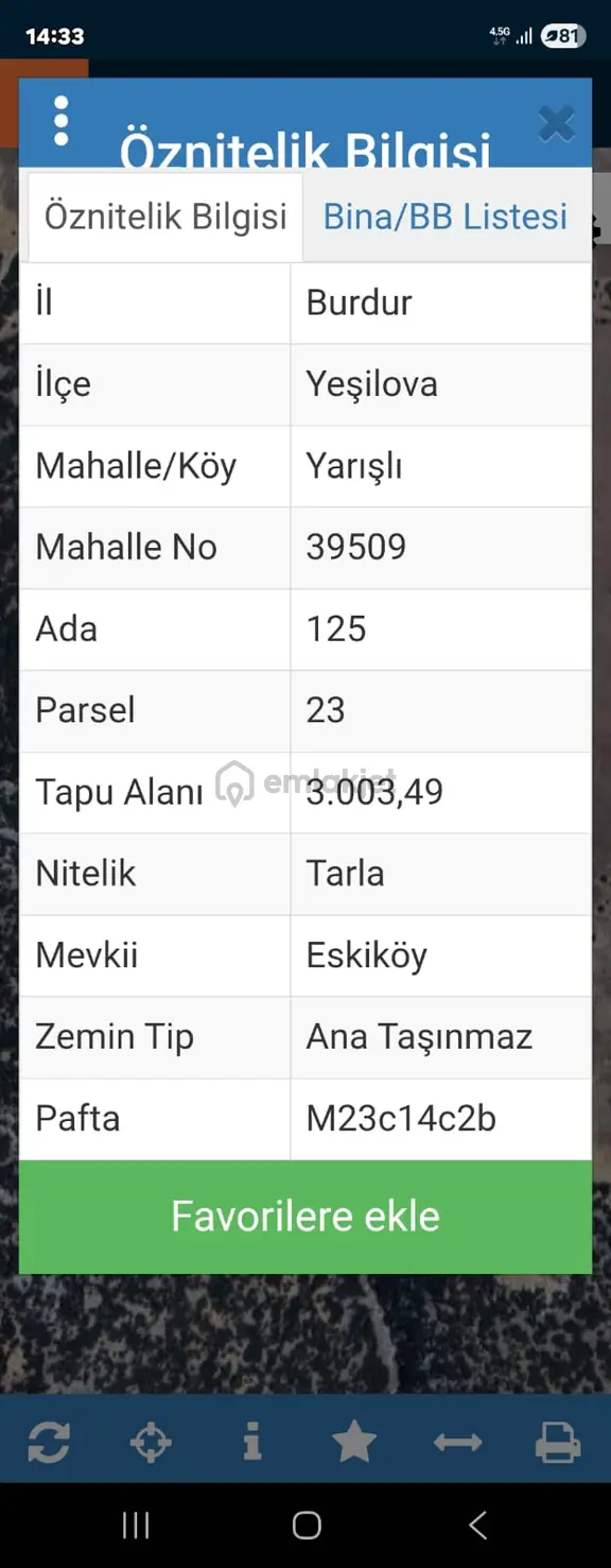 Yeşilova Yarışlıda 3003 M2 Köy'e Yakın Stılık Arazi 2