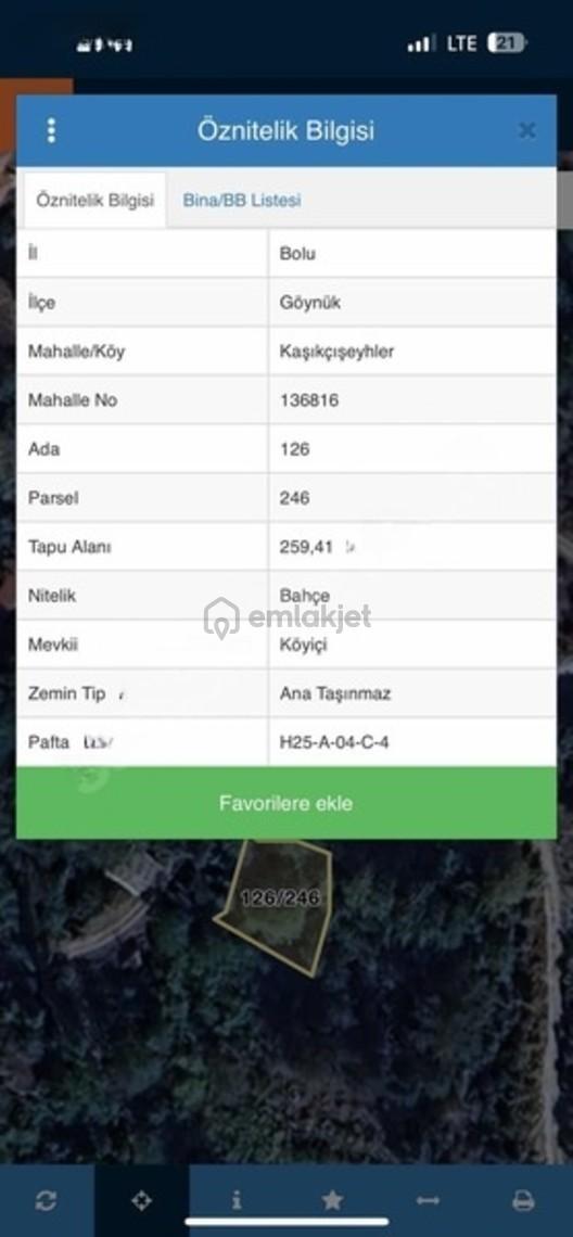 Bolu Göynük Kaşıkçışeyhler Köyünde Yatırımlık Arsa 2