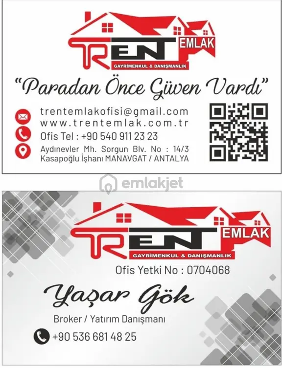 Trent Emlaktan Akseki Mahmutlar'da 1.167 M² Satılık Tarla 1