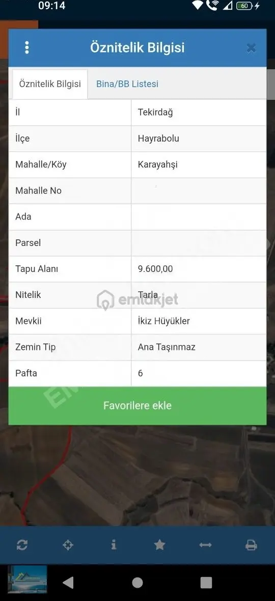 Hayrabolu Karayahşi Mahallesi Satılık Tarla 2