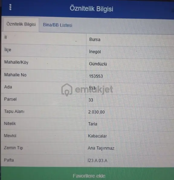 Src Emlaktan Bursa İnegöl Gündüzlü Mah. Yola Cephe Yatırımlık Tarla 2