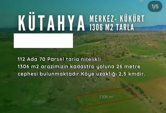 Sahibinden Müstakil Tapu + Kadastrol Yola Cephe 1