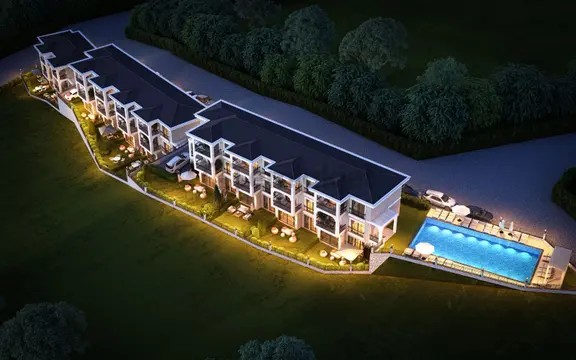 Aclass'dan Butik Bır Sıte Icerısınde Denız Manzaralı-havuz-otopark-bahçe-yeni Yapım 1+1 Lüx Daire 1