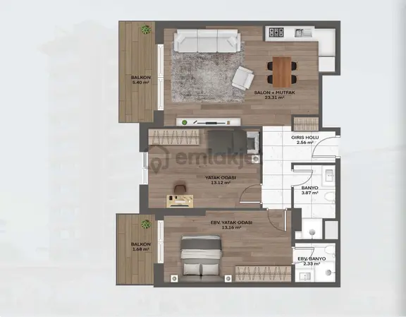 Valory Güneşli’de 2+1 Geniş Daire – Modern Yaşamın Adresi 1