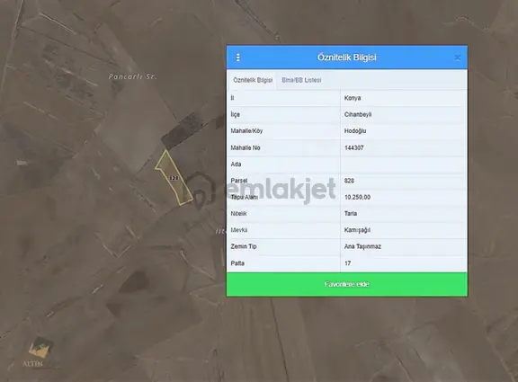 Altıncaba'dan Cihanbeyli Hodoğlu'da 10.250 M² Hesaplı Tarla 2