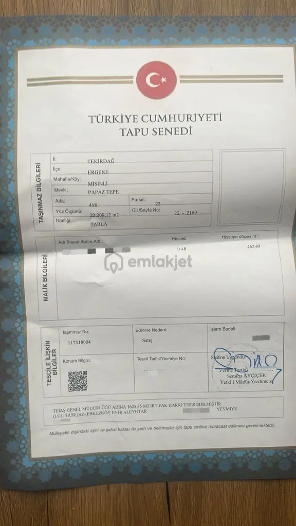 Tekirdağ Ergene Misinli Satılık Tarla 2
