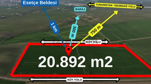 Edirne-ipsala-esetçe-satılık Arazi-ana Yola Ve Yerleşime 1 Km-tek Tapu 1