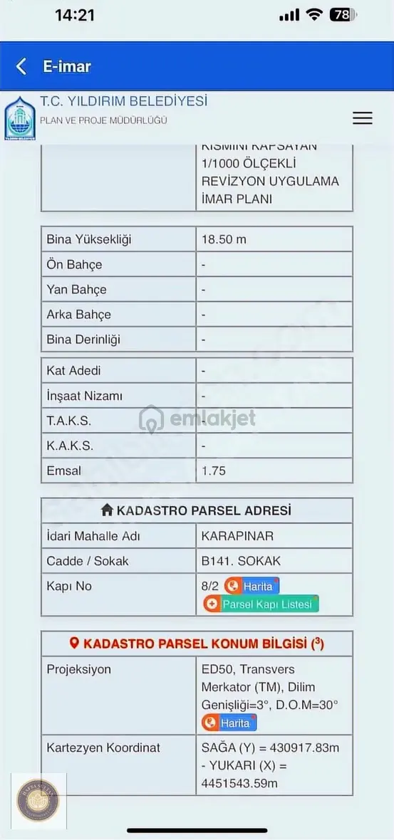 Karapınar Mh Satılık Arsa Toplam 472m2 Detay Açıklama Da 2