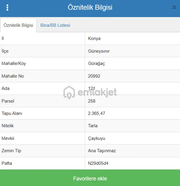 Konya Güneysınır Gürağaç Köyünde 2.365 M² Tarla Satıl 2