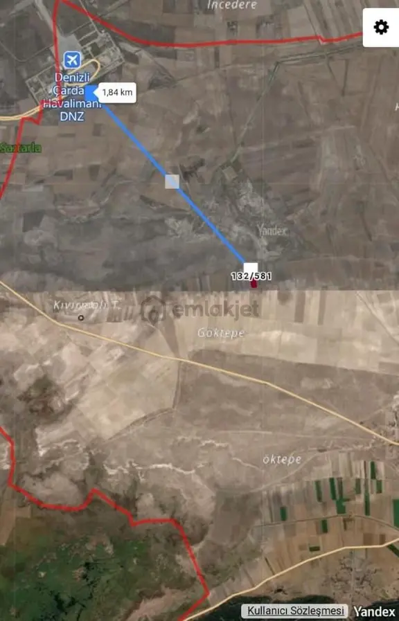 Denizli Çardak Çaltı Havaalanına 1,9 Km Uzaklıkta Satılık Bahçe 2
