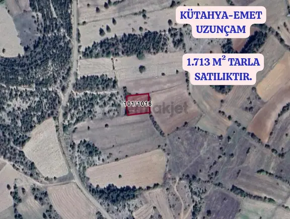 Kütahya Emet Uzunçam Köyünde 1.713 M² Tarla Satılıktır 2