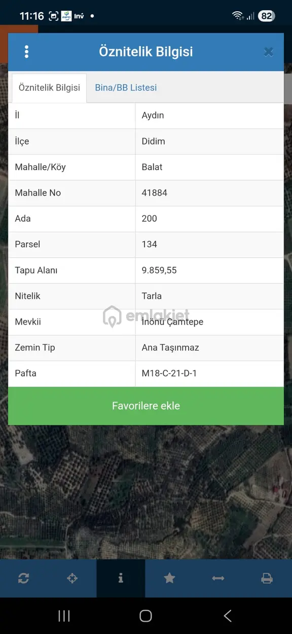 Aydın Balat Kadastro Yolu Olan Satılık Fırsat Tarla 1