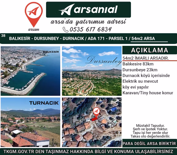 Balıkesir-dursunbey-durnacık-53m2 İmarlı Arsa 1