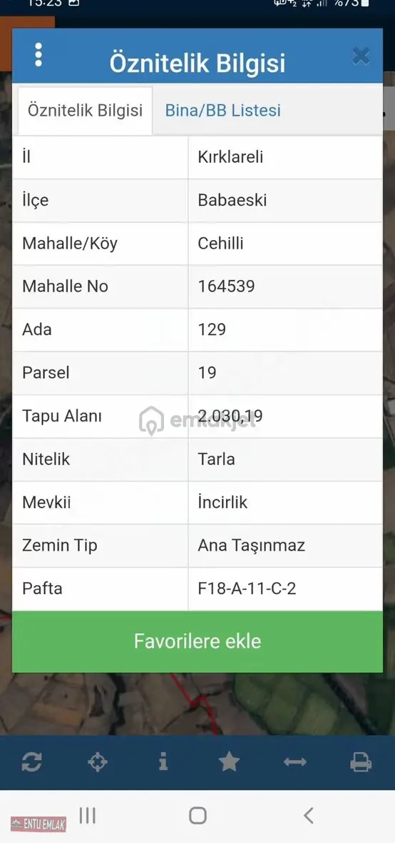 Kırklareli Babaeski Cehilli Köyü 2030 Mt Tarla 1