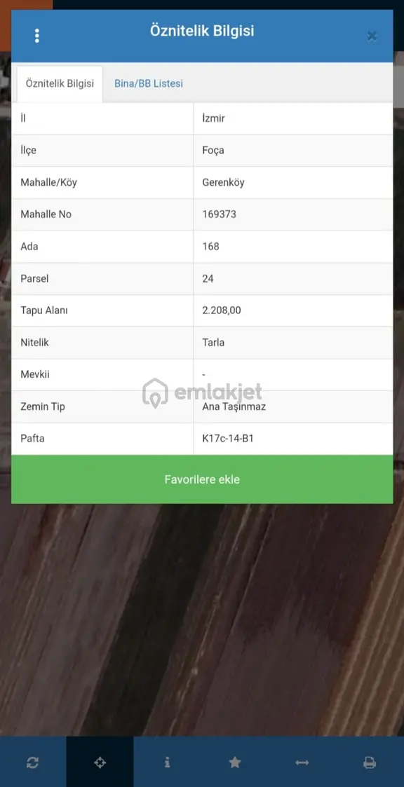 Foça Gerenköy Tek Tapu Satılık Tarla 2