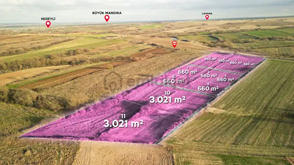 Tekirdağ Hayrabolu Hedeyli'de 660 M²/3.021 M² Satılık Tarla 1
