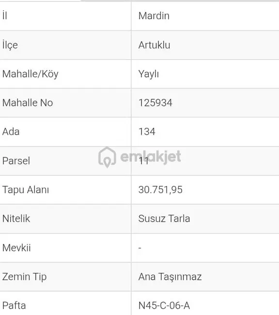 Satılık 30 Dönüm 752 M2 Tek Tapu Tarla 2