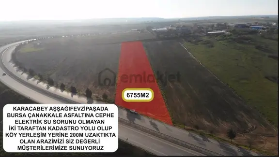 Karacabey Fevzipaşa 'da 6755 M2 Satılık Arazi 2