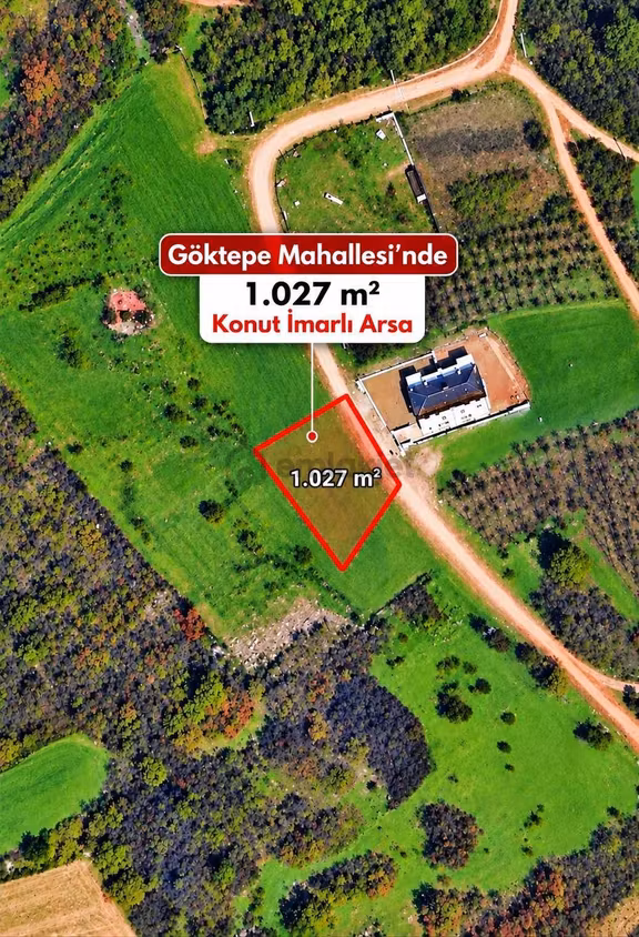 Göktepe Mahallesinde 1.027 M² Konut İmarlı Arsa!!! 1