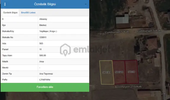 Satlık Arsa Aksaray Merkez Yeşiltepe Kırgıl Da 3 Adet 2