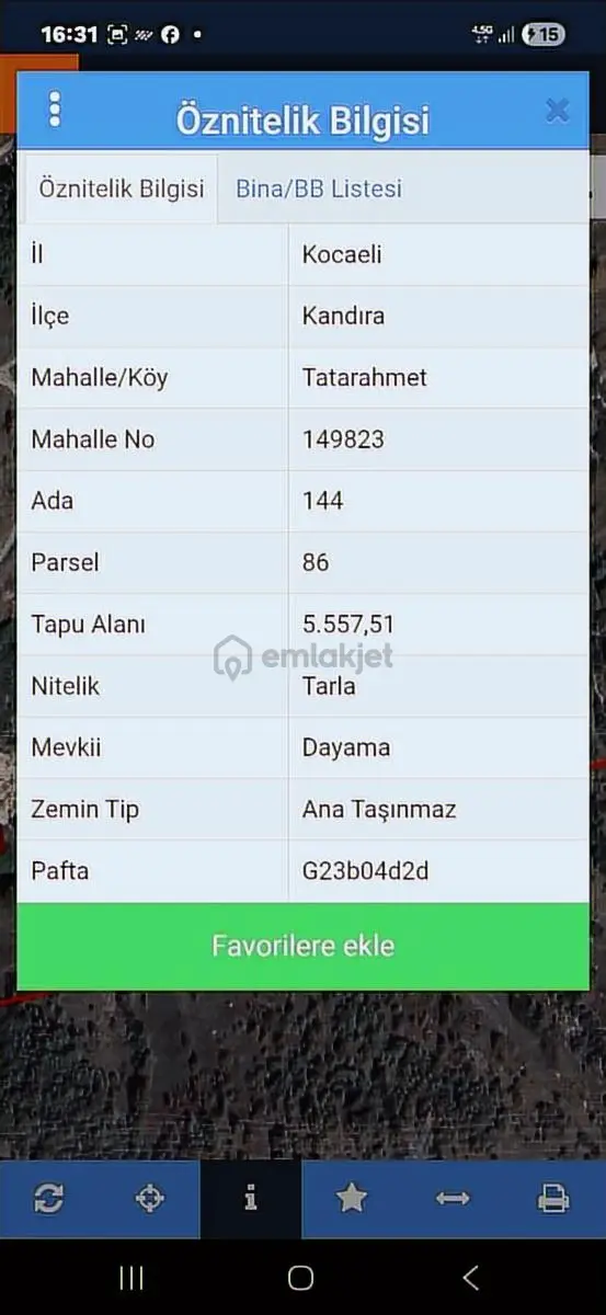 Turyap Körfez'den Kandıra Tatarahmet Köyünde Satılık Tarla 2