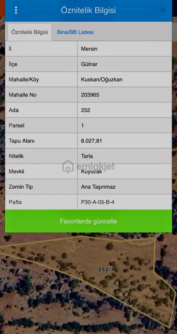 Sahibinden Mersin Gülnar Kuskan Köyü’nün Kuyucak Mevkisinde Tek Tapu 1