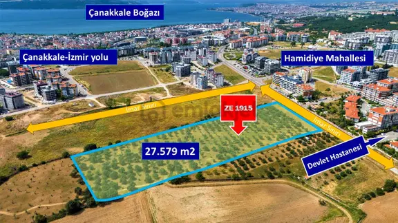 Çanakkale Merkez Kepez Hamidiye Mah.'de Yatırım Değeri Yüksek Satılık Arazi 1