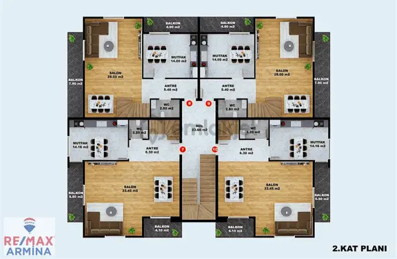 Otogar & Ana Arterlere Yakın | Yeşilova 3+1 Ara Kat 2