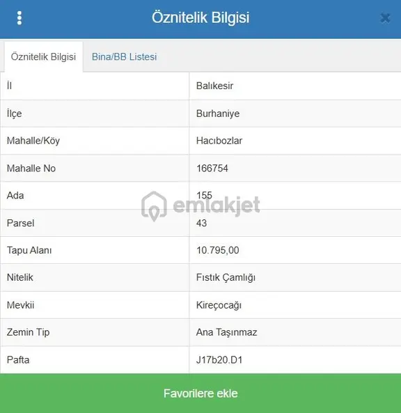 Golden Globy, Burhaniye Hacıbozlar'da Satılık 11 Dönüm Fıstık Çamlığı 2