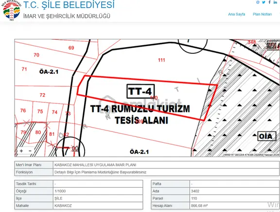 Şile Kabakozda 866 M² Doğa & Deniz Manzaralı Arsa
