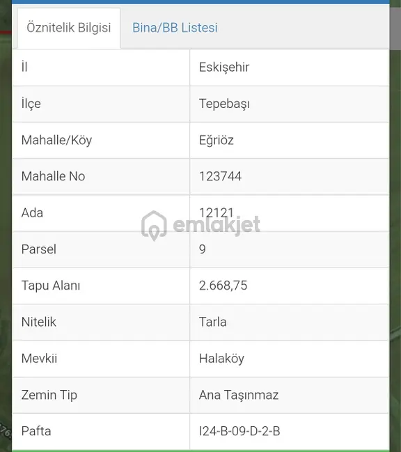 İki Emlaktan Eğriözde Satılık 2668 Mt. Tarla 1