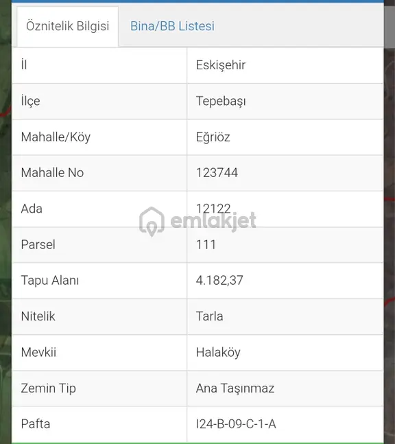 İki Emlaktan Eğriözde Yatırımlık 4182 Mt. Tarla 1