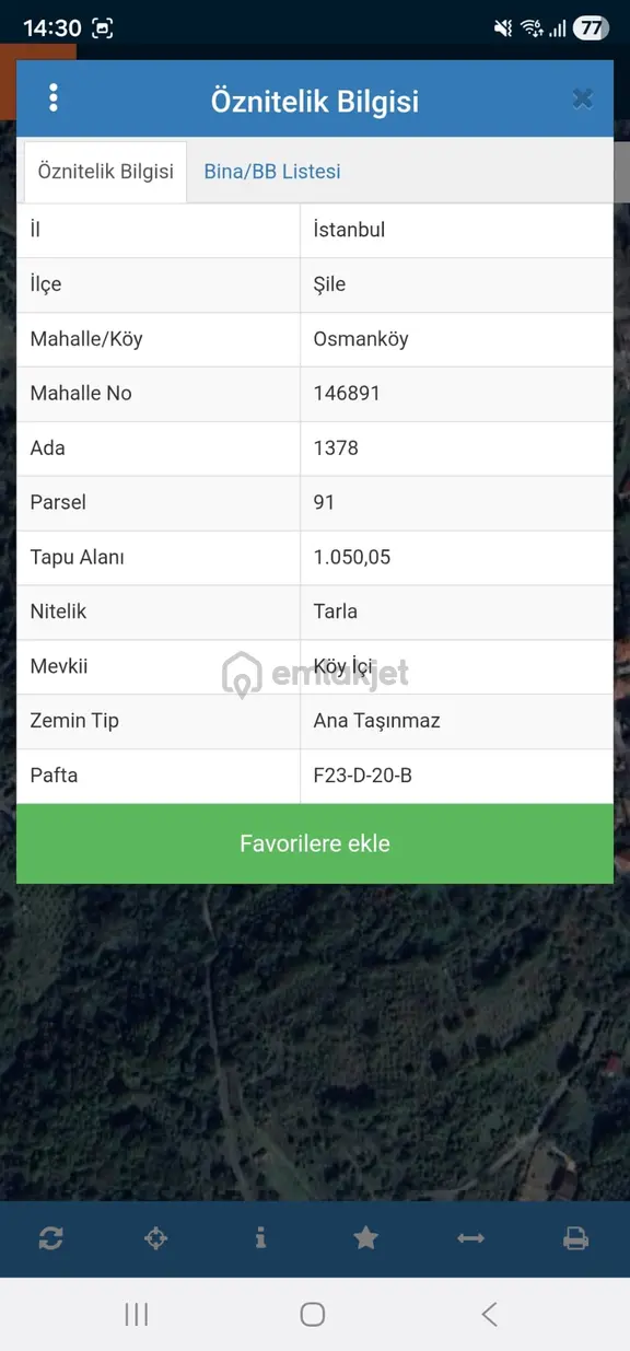 Şile Osmanköy Mah. Konut / Villa İmarlı Satılık 1.050m2 Arsa 2