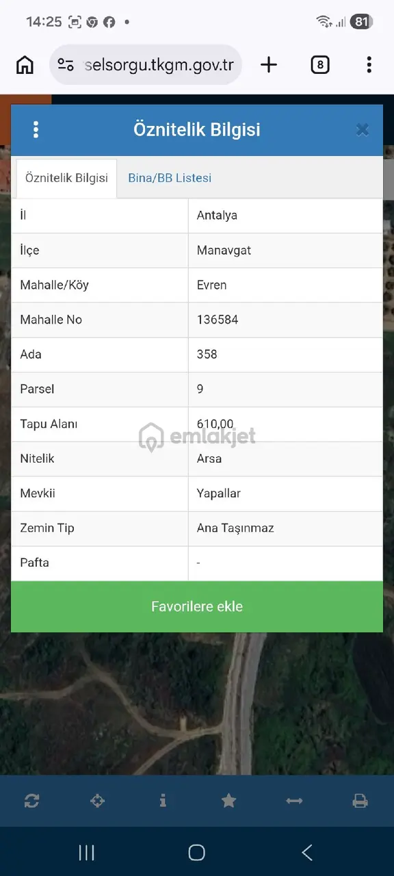 Satılık Arsamanavgat / Evren Mahallesi 2