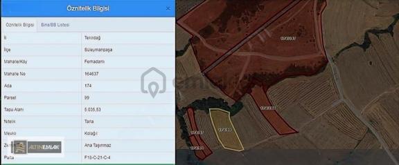 Tekirdağ Ferhadanlı'da Satılık 5035 M2 Sulama Kanalı Yanı Tarla 1