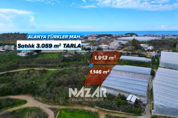 Alanya Türkler’de 3.059 M² Satılık Tarla Ve 2+1 Ev 2