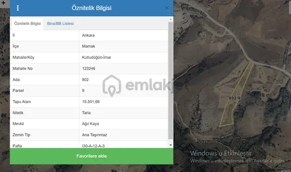 Ankara Mamak Kutludüğün De Yatırımlık Uygun Fiyatlı 3140 M2 Tarla 1