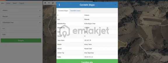 Ankara Mamak Kutludüğün De Yatırımlık Uygun Fiyatlı 1647 M2 Tarla 1
