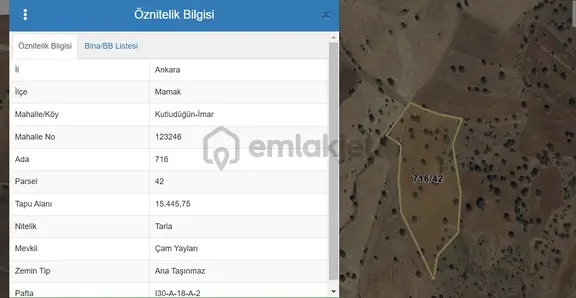 Ankara Mamak Kutludüğün'de Yatırımlık Uygun Fiyatlı 242 M2 Tarla 1