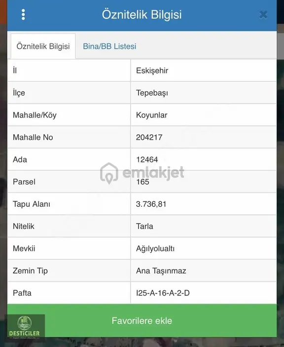 Ck-80 Eskişehir Muttalıpta İmar Planı İçinde 3.736 M² Arazi