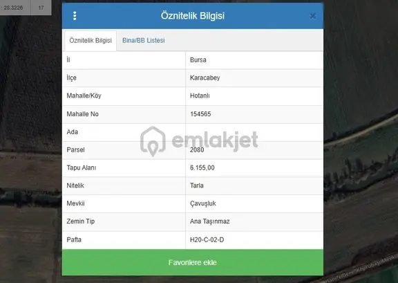 Öztarlacıdan Bursa Karacabey Hotanlı Satılık Arazi 2