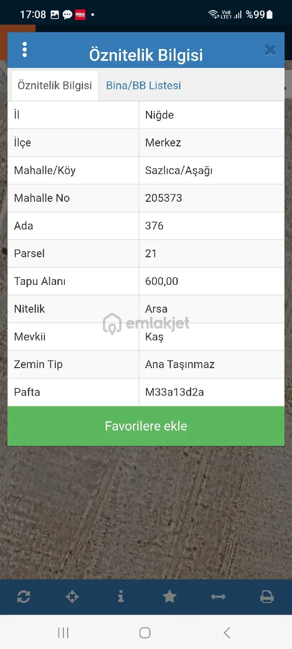 Satılık 2 Adet İmarlı Arsa Niğde Sazlıca Aşağı Mahallede 2
